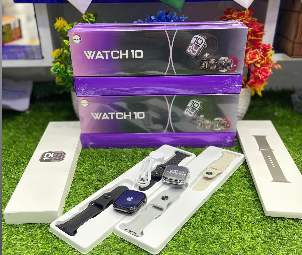 Watch 10 Smart Watch (Black) - Full Screen Display, Calling & Fitness Tracker