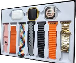 ⌚ H20 Smart Watch + Earbuds – 10-in-1 Complete Set | 49mm Ultra | 7 Straps | Golden Edition