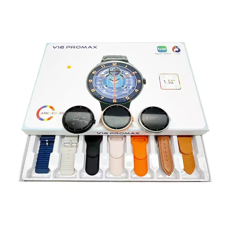 👉 V16 Pro Max Smart Watch 7-in-1 Combo | HD Display + Bluetooth Calling