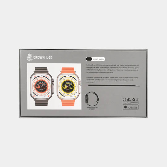 CROWN L-20 Ultra 2 Smart Watch - Large Screen, Calling Function & Sporty Design