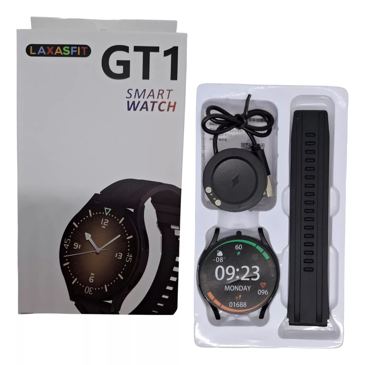 Elegant GT1 Smartwatch with Round Screen - Health Monitoring for Android/iOS