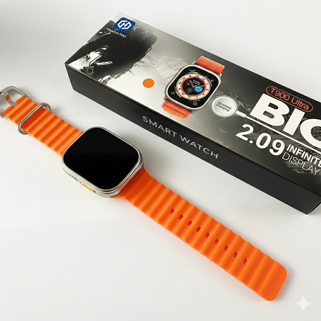 T900 Ultra Smart Watch - Big 2.09" Infinite Display with Wireless Charging