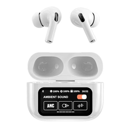 A9 Pro wireless earbudsENC Wireless Earbuds – Smart Display Case | Double Dark Noise Reduction | Touch Control