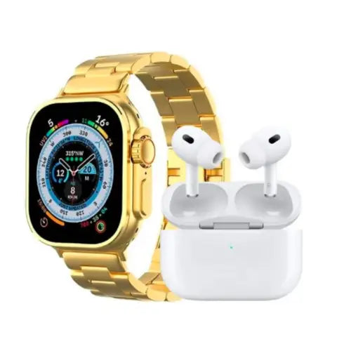 CROWN M60 Ultra 2 Smart Watch - 8+1 Straps, Wireless Earbuds & Big 2.20" AMOLED Screen