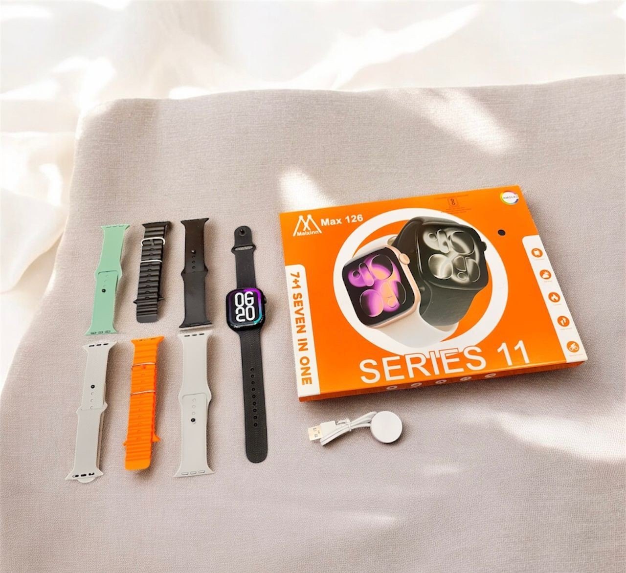 👉 Series 11 Max 126 Smart Watch 7-in-1 | Stylish Combo + Smart Features